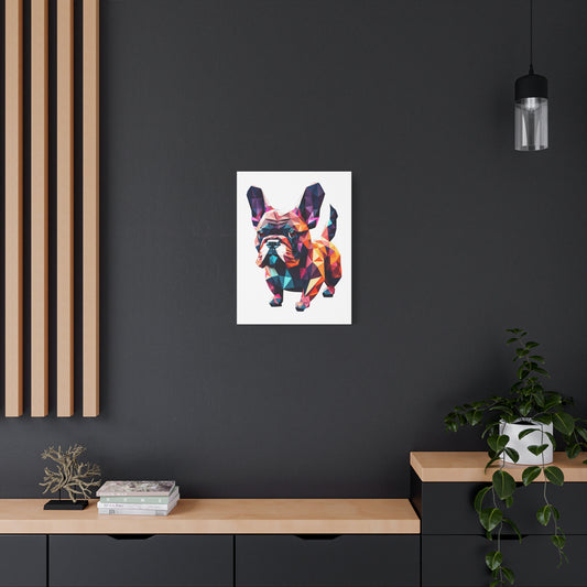 Polygon Style Pop Art French Bulldog Matte Canvas, Stretched, 1.25"