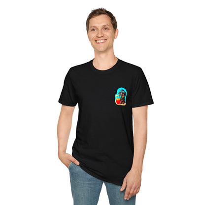 Bitcoin Dachshund Chillin Poolside T-Shirt - Pocket & Large Back Print