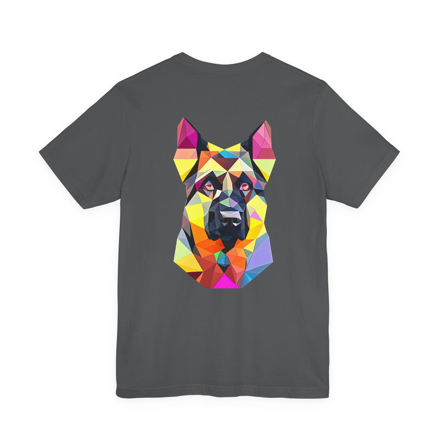 Polygon Style Pop Art German Shepherd Dog T-Shirt - Pocket & Large Back Print