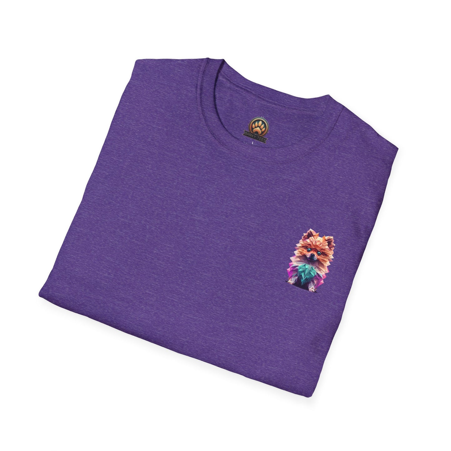 Polygon Pomeranian Dog T-Shirt - Pocket & Large Back Print