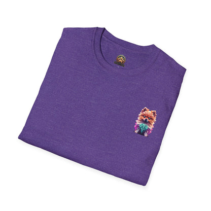 Polygon Pomeranian Dog T-Shirt - Pocket & Large Back Print