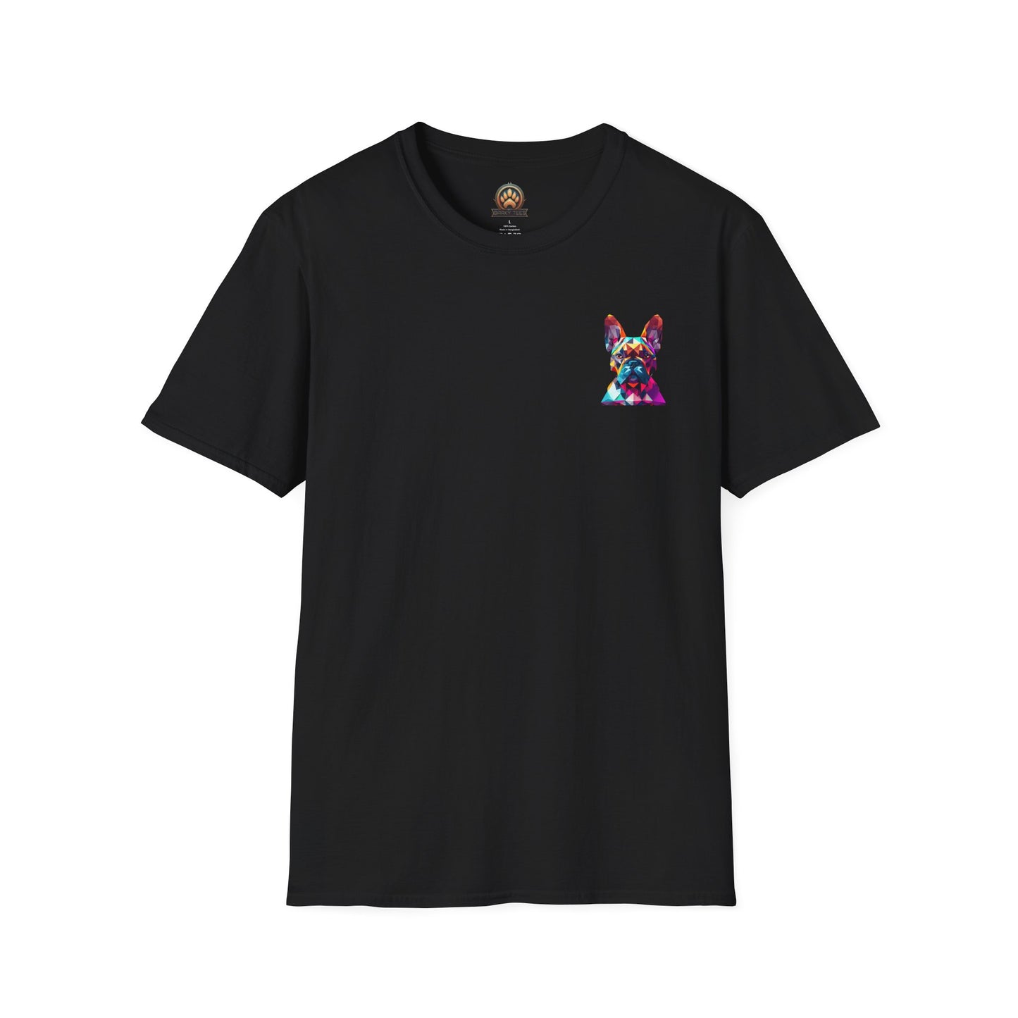 Polygon Style French Bull Dog T-Shirt - Pocket & Large Back Print