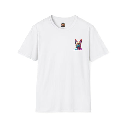 Polygon Style French Bull Dog T-Shirt - Pocket & Large Back Print