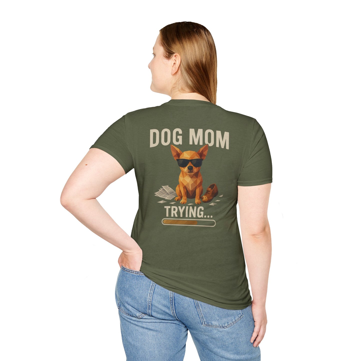 Dog Mom... Trying - Pocket Logo and Large Back Print