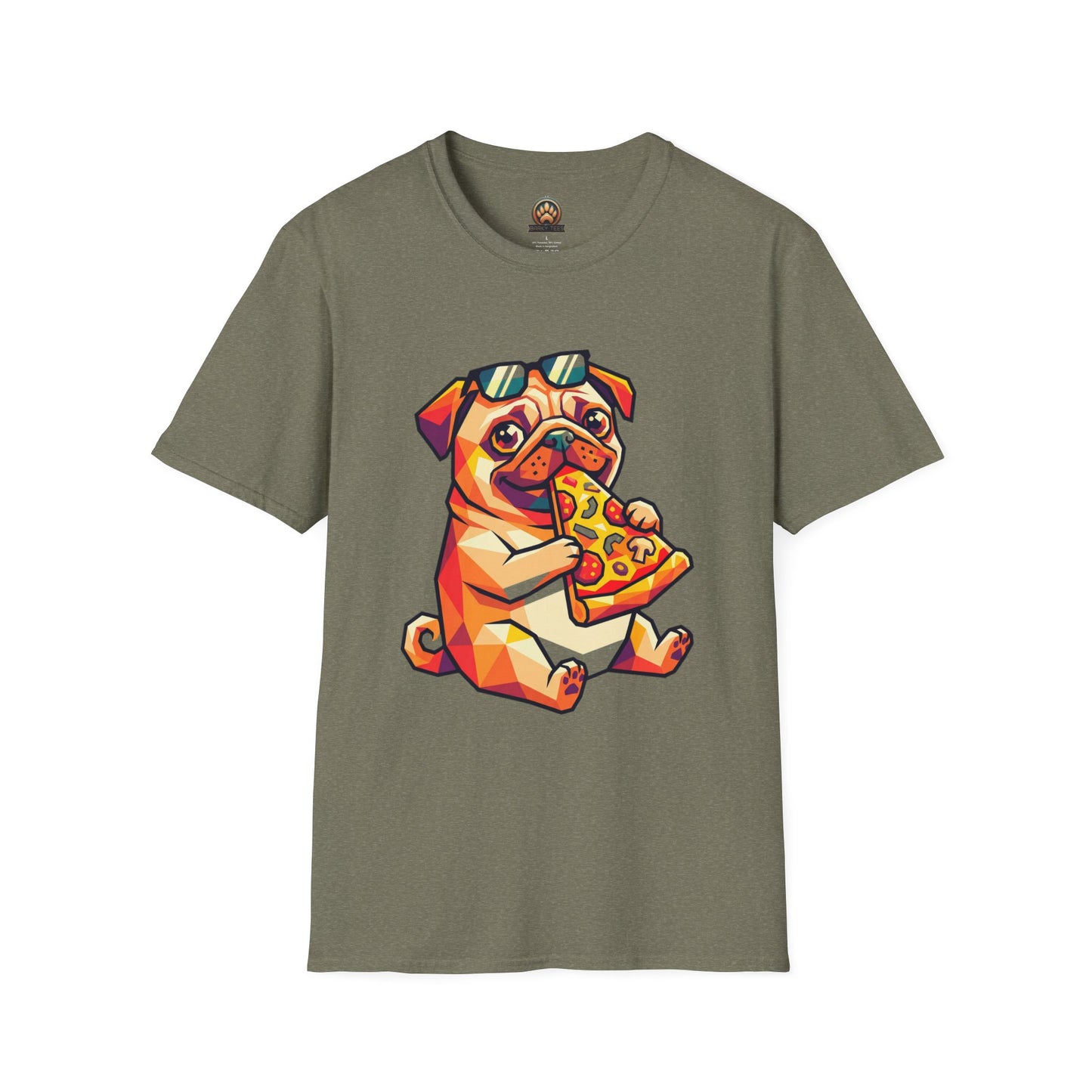 Pizza Pug Tee - Large Front Print