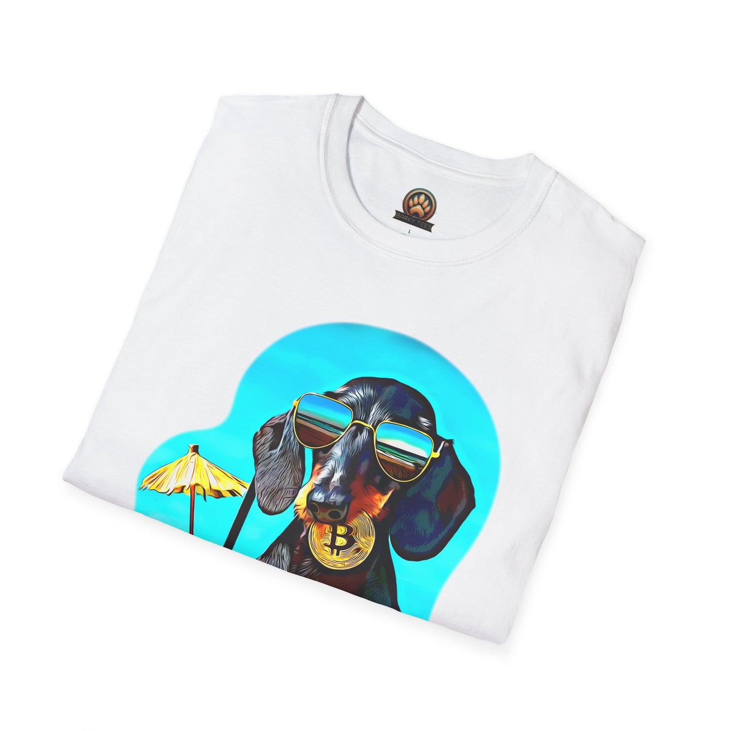 Bitcoin Dachshund Tee - Large Front Print