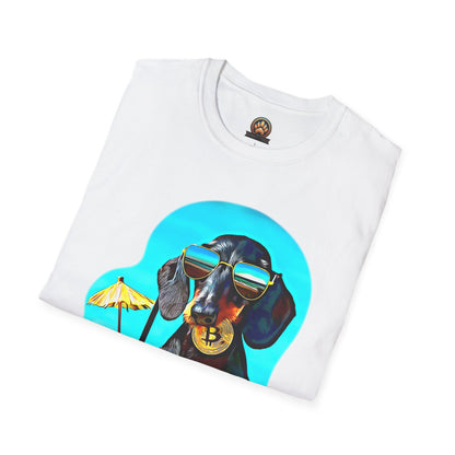 Bitcoin Dachshund Tee - Large Front Print