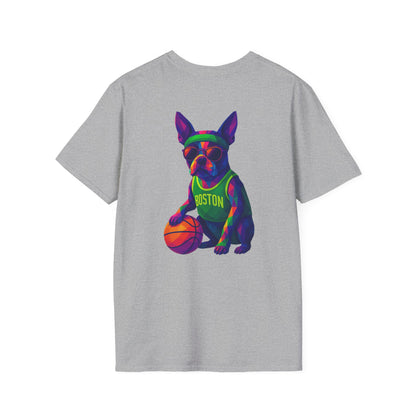 Boston Terrier Basketball Tee - Pocket & Large Back Print