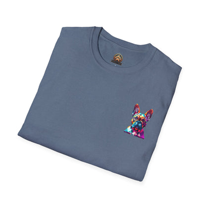 Polygon Style French Bull Dog T-Shirt - Pocket & Large Back Print