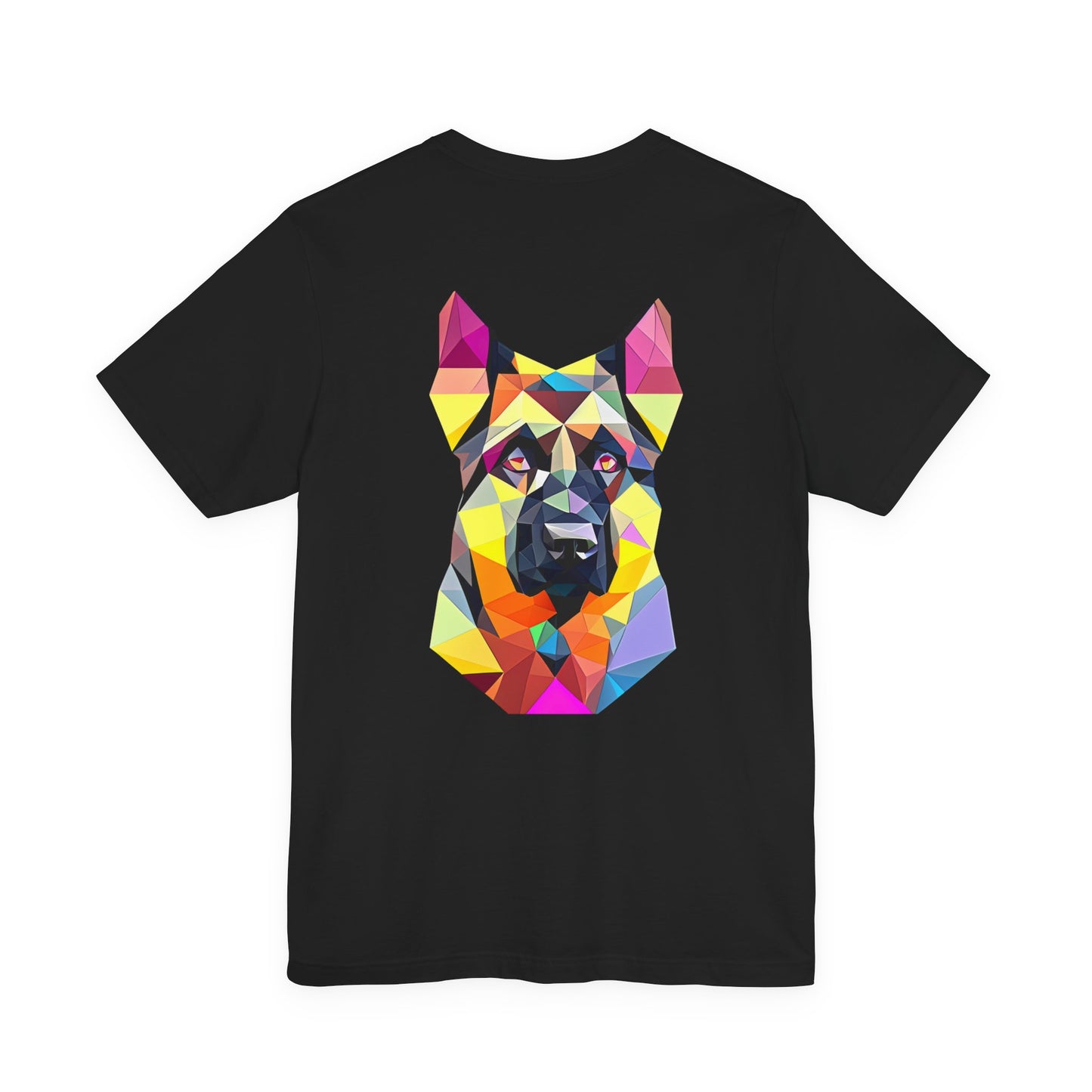 Polygon Style Pop Art German Shepherd Dog T-Shirt - Pocket & Large Back Print