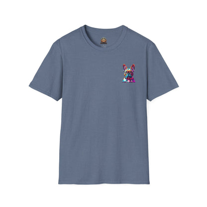 Polygon Style French Bull Dog T-Shirt - Pocket & Large Back Print