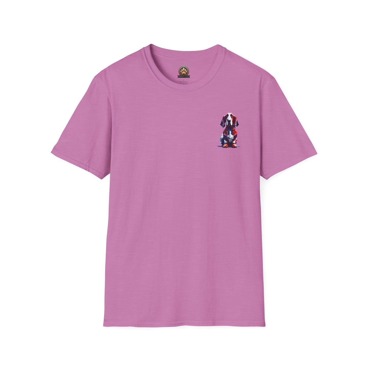 Polygon Style Pop Art Basset Hound T-Shirt - Pocket & Large Back Print