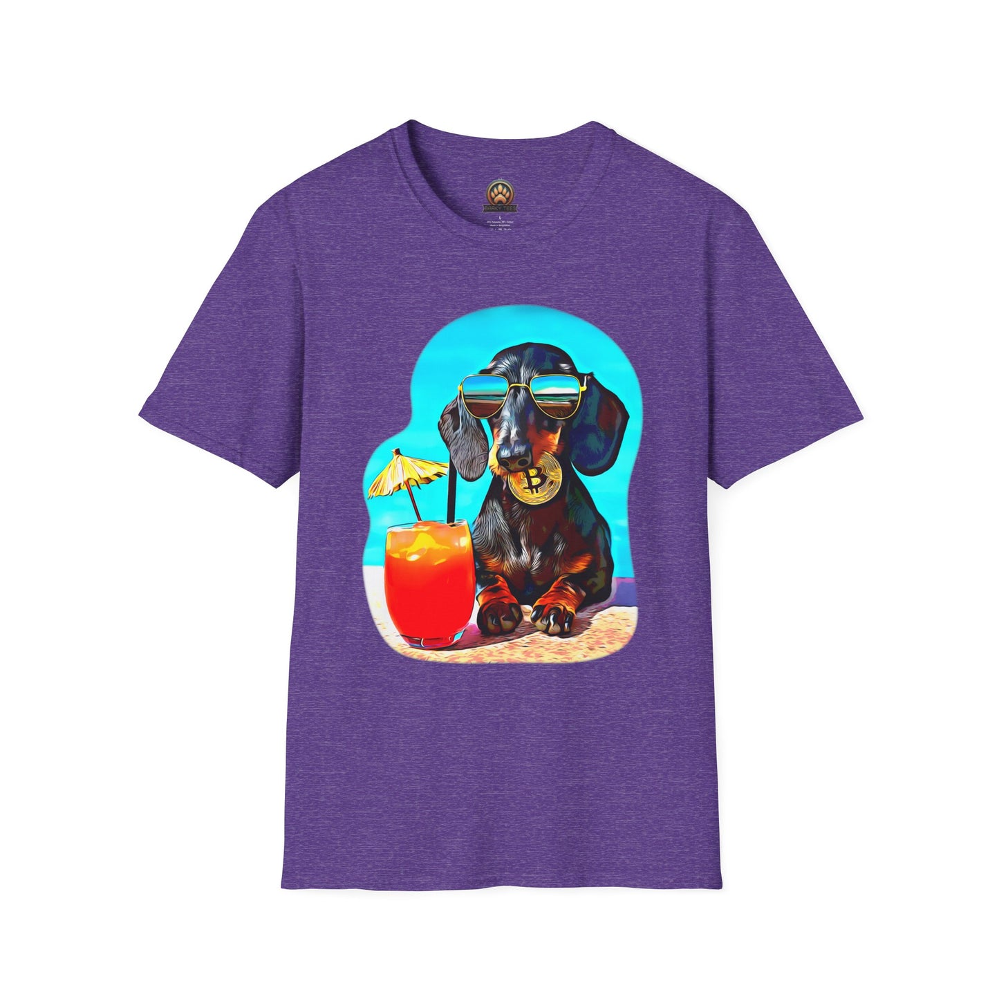 Bitcoin Dachshund Tee - Large Front Print
