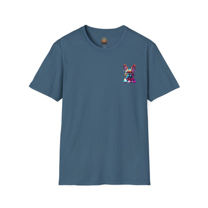 Polygon Style French Bull Dog T-Shirt - Pocket & Large Back Print