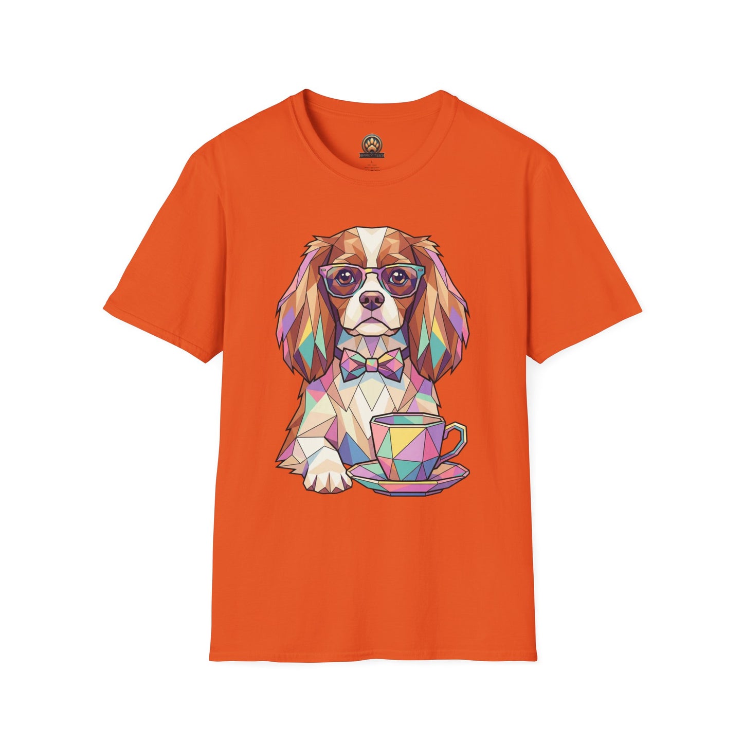 Tea Party Cavalier King Charles Tee - Large Front Print