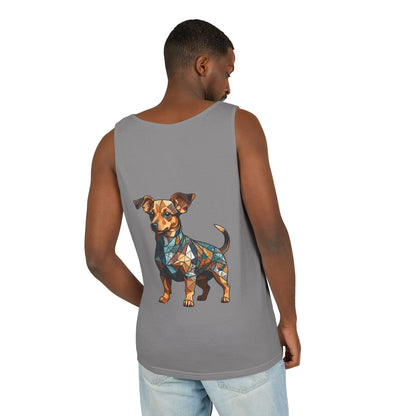 Polygon Style Pop Art Chiweenie Dog Dyed Tank Top - Pocket & Large Back Print