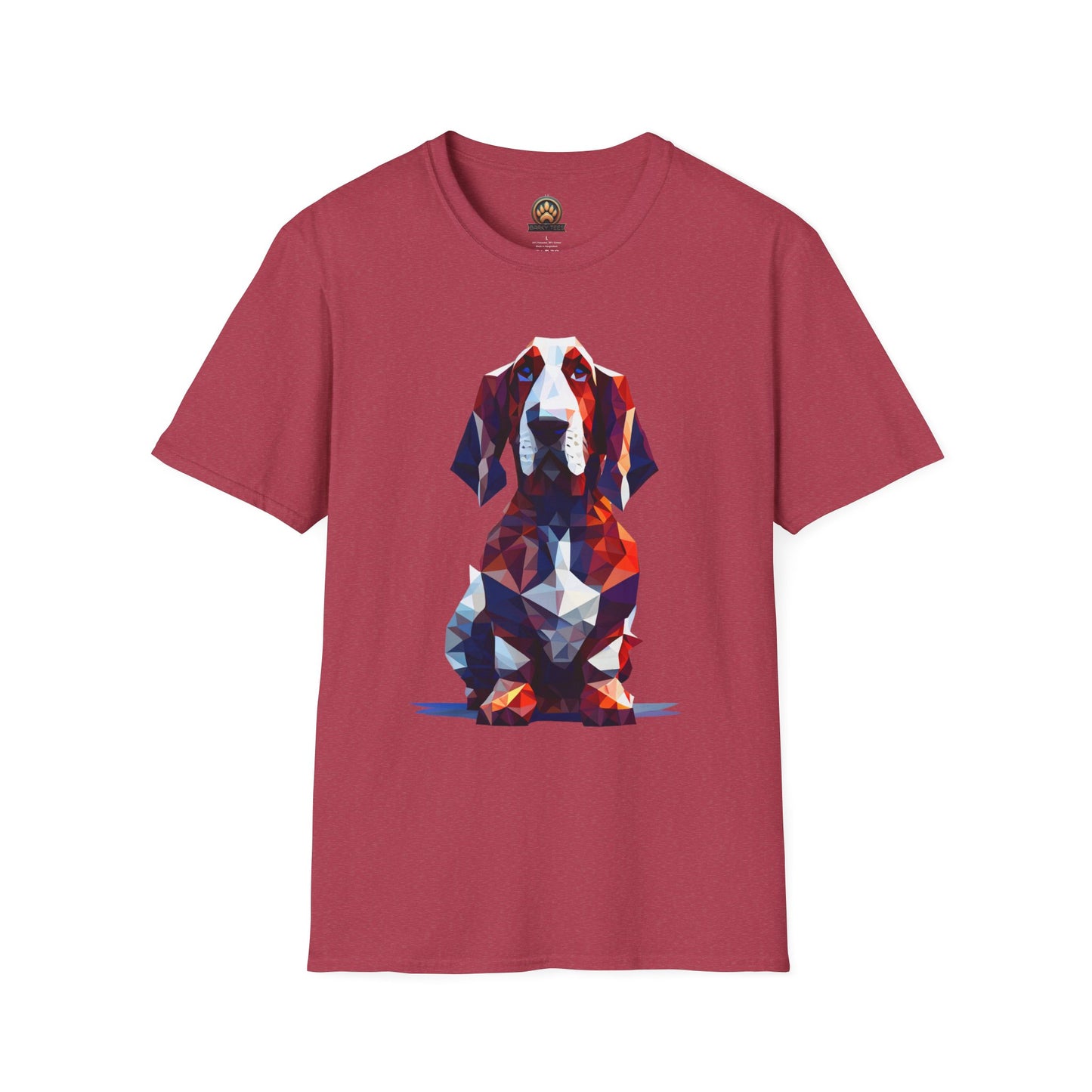 Polygon Basset Hound Tee - Large Front Print
