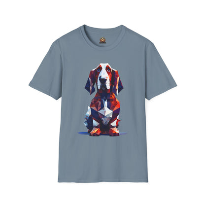 Polygon Basset Hound Tee - Large Front Print