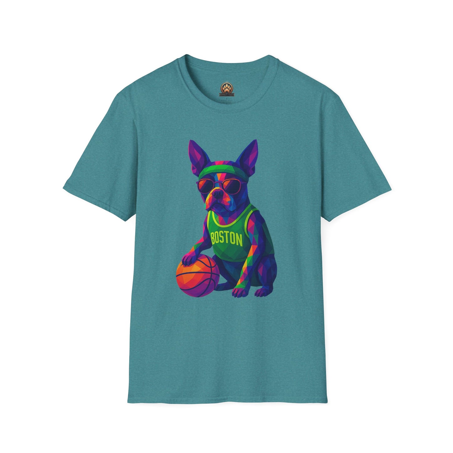 Boston Terrier Basketball Tee - Large Front Print