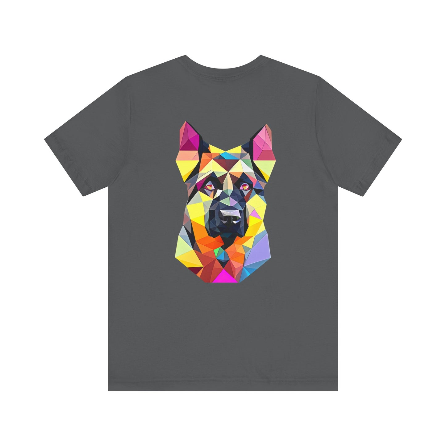 Polygon Style Pop Art German Shepherd Dog T-Shirt - Pocket & Large Back Print