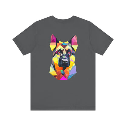 Polygon Style Pop Art German Shepherd Dog T-Shirt - Pocket & Large Back Print