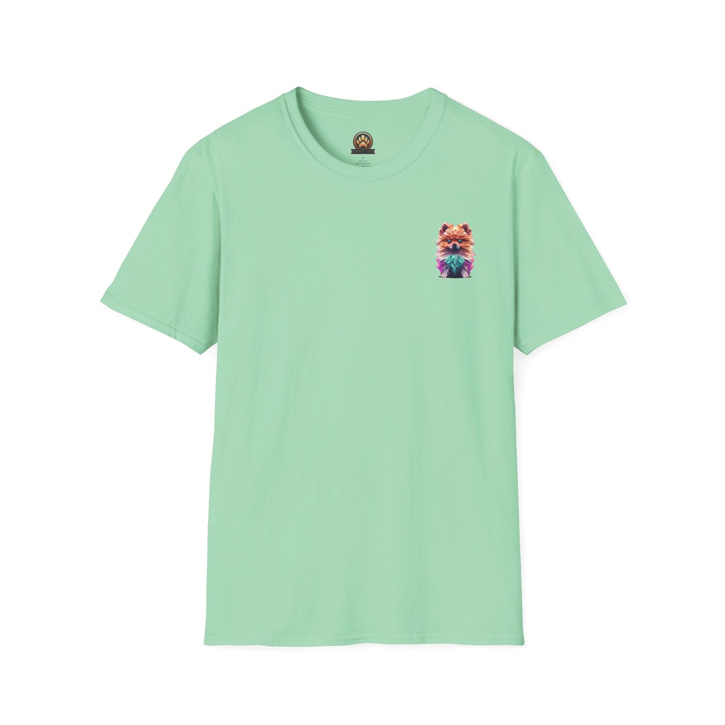 Polygon Pomeranian Dog T-Shirt - Pocket & Large Back Print
