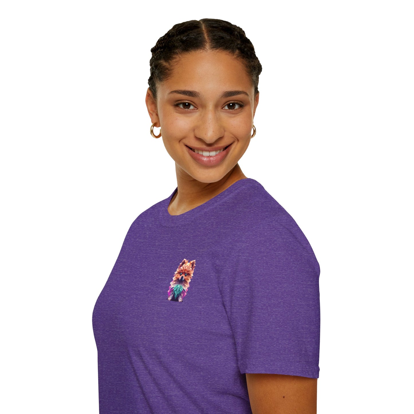Polygon Pomeranian Dog T-Shirt - Pocket & Large Back Print