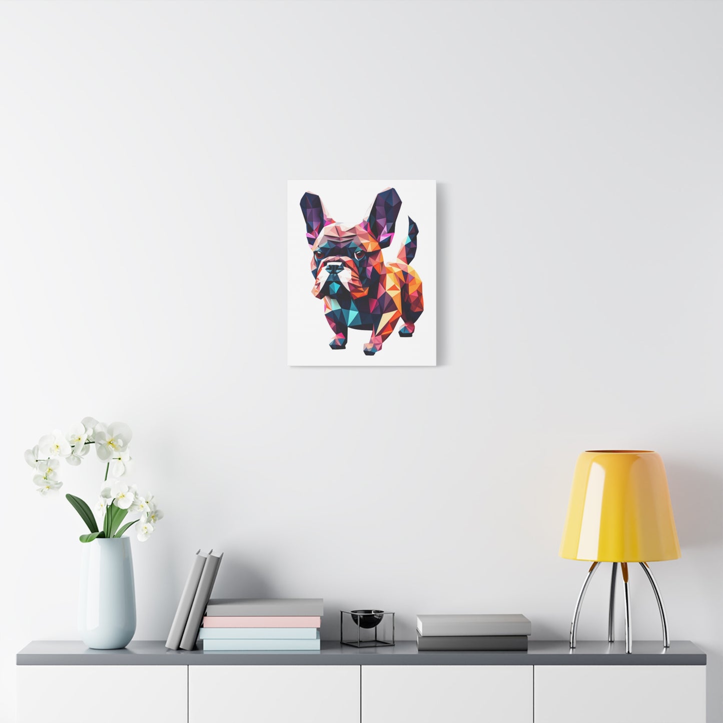Polygon Style Pop Art French Bulldog Matte Canvas, Stretched, 1.25"