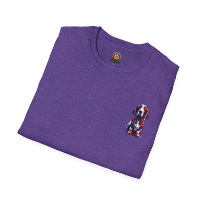 Polygon Style Pop Art Basset Hound T-Shirt - Pocket & Large Back Print