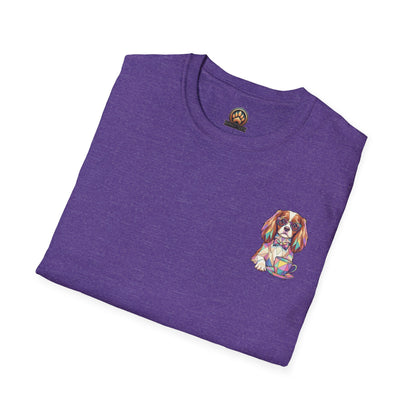 Tea Party Cavalier King Charles Tee - Pocket & Large Back Print