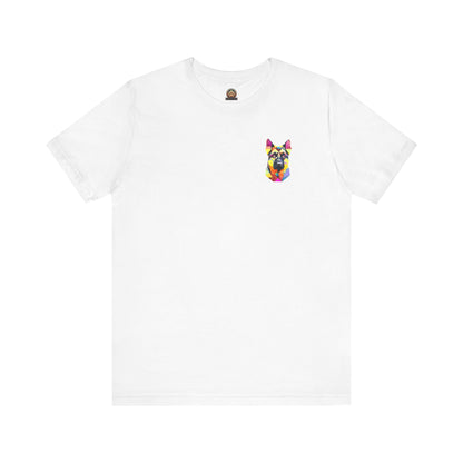 Polygon Style Pop Art German Shepherd Dog T-Shirt - Pocket & Large Back Print