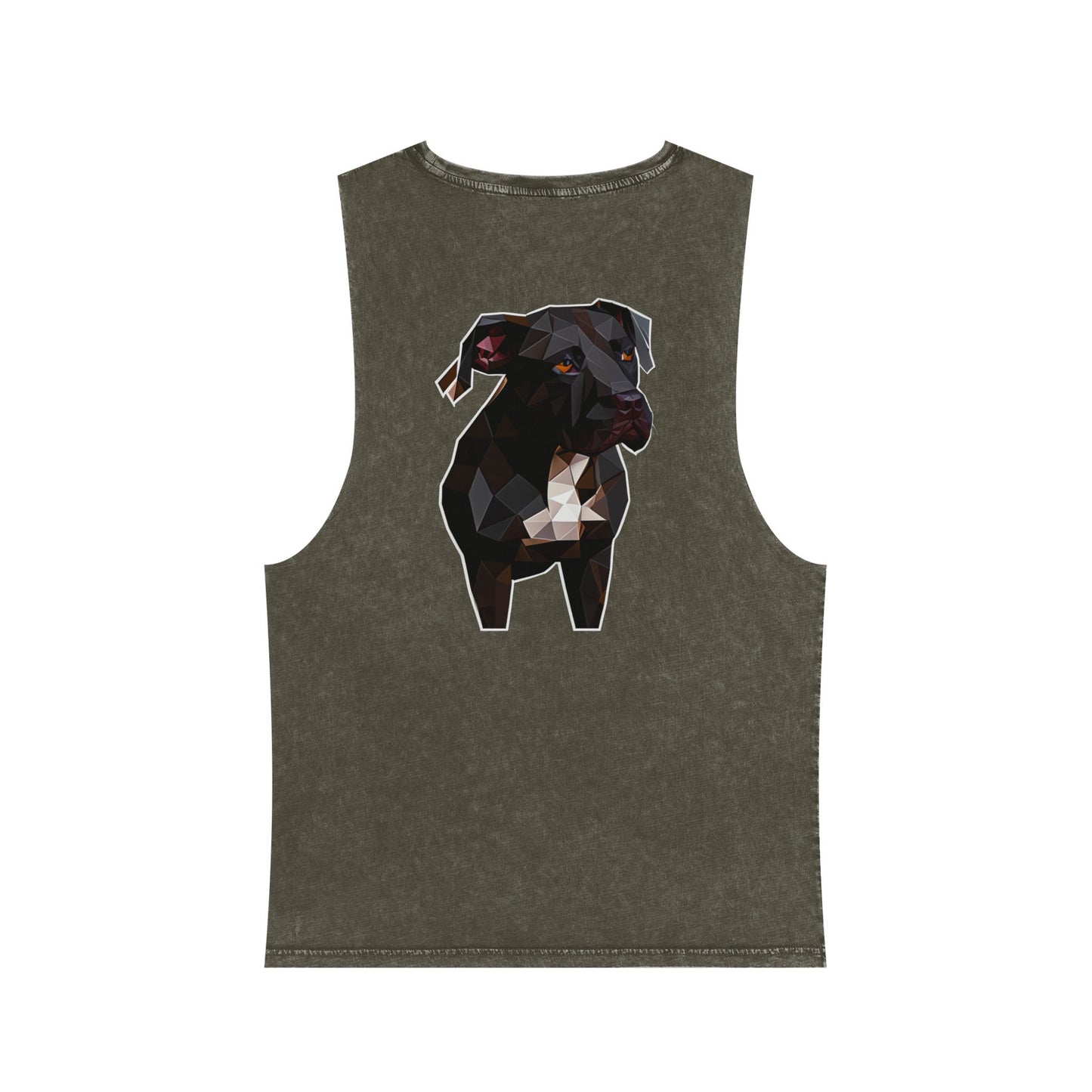 Polygon Pitbull Stonewash Tank - Pocket & Large Back Print
