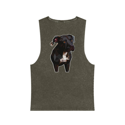 Polygon Pitbull Stonewash Tank - Pocket & Large Back Print