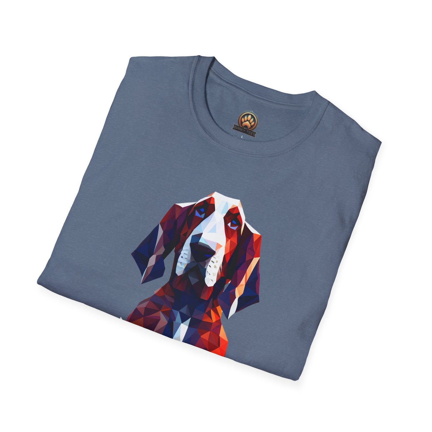 Polygon Basset Hound Tee - Large Front Print
