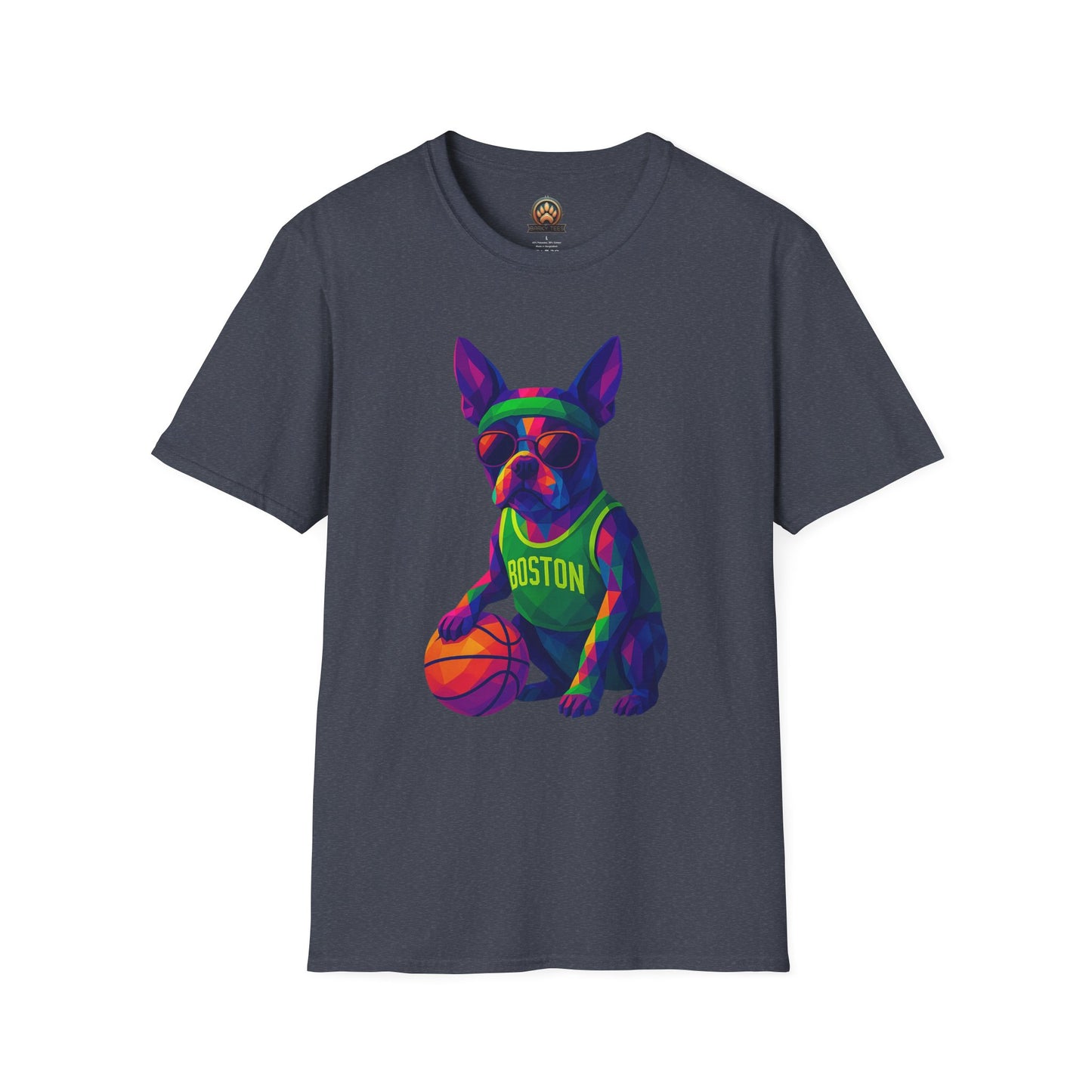 Boston Terrier Basketball Tee - Large Front Print