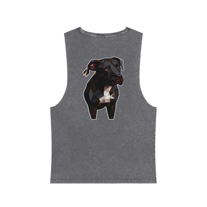 Polygon Pitbull Stonewash Tank - Pocket & Large Back Print