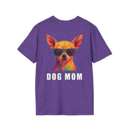 Dog Mom Tee – Polygon Chihuahua Edition - Pocket Logo and Large Back Print