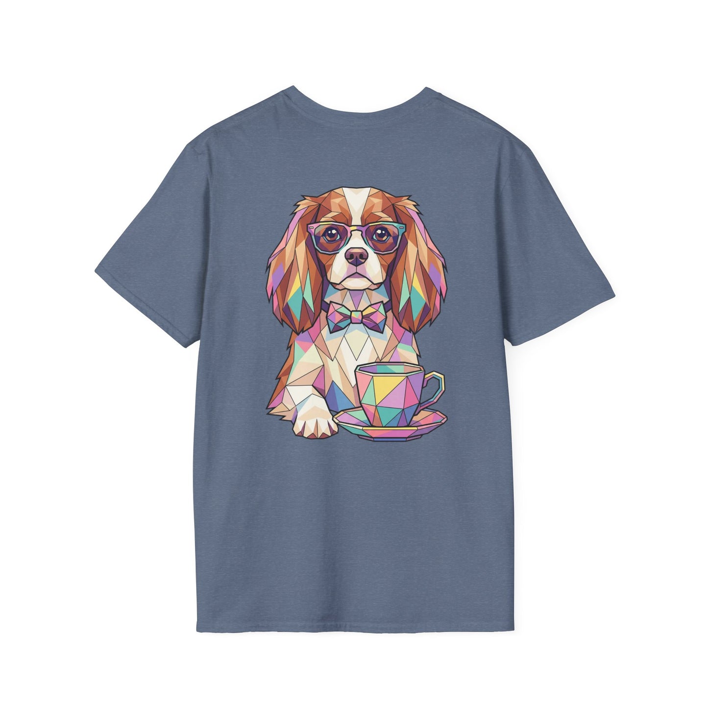 Tea Party Cavalier King Charles Tee - Pocket & Large Back Print