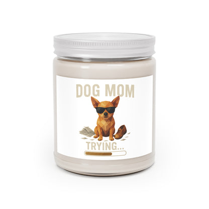 Dog Mom... Trying Scented Soy Candle — 9oz (White Lid)