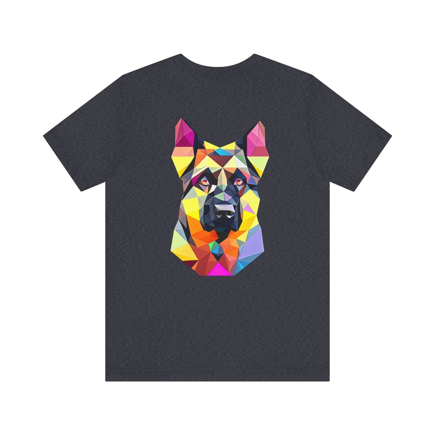 Polygon Style Pop Art German Shepherd Dog T-Shirt - Pocket & Large Back Print