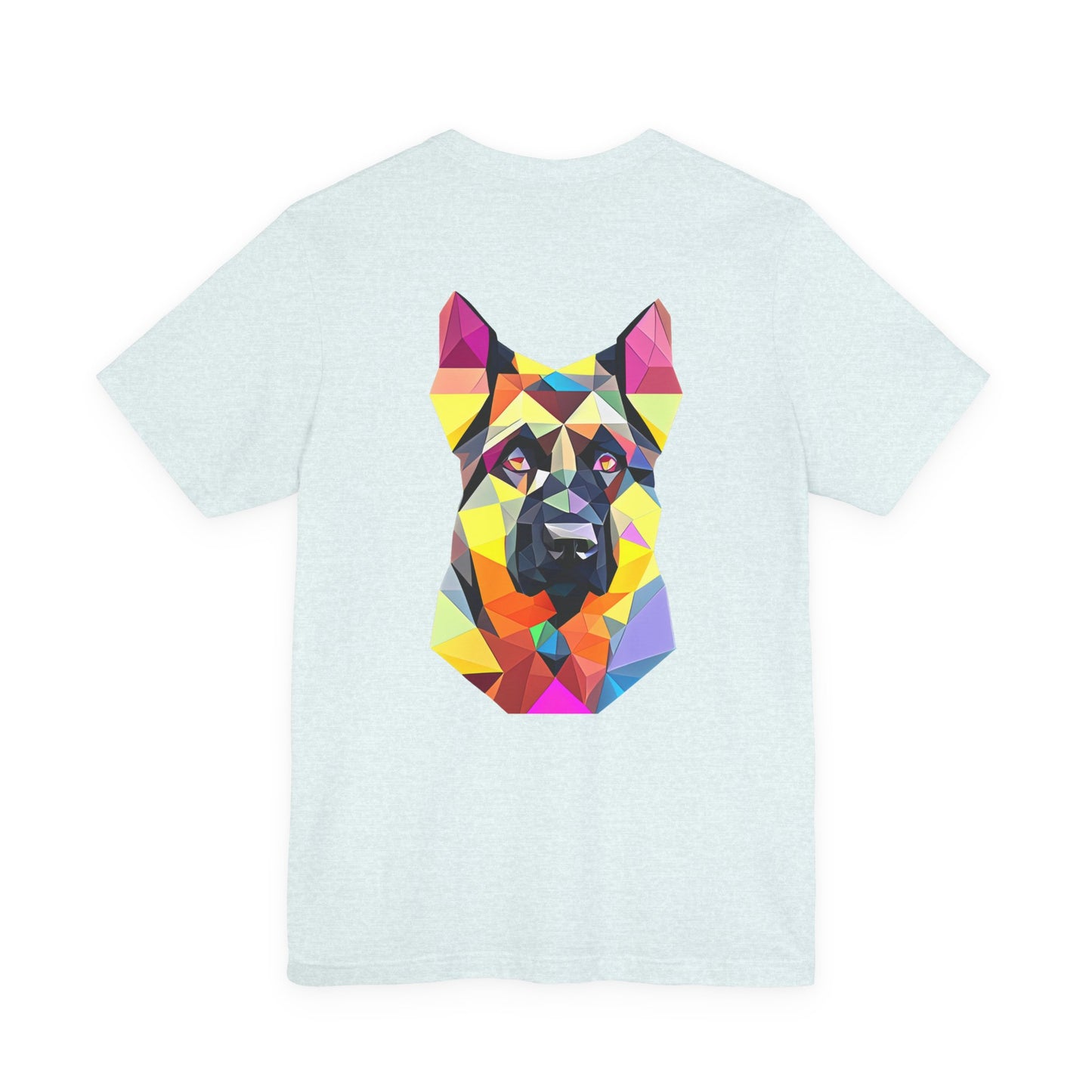 Polygon Style Pop Art German Shepherd Dog T-Shirt - Pocket & Large Back Print