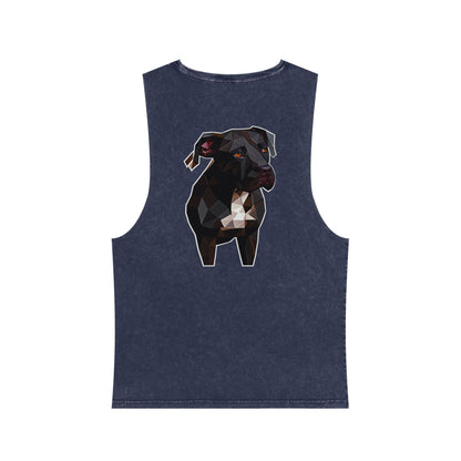 Polygon Pitbull Stonewash Tank - Pocket & Large Back Print