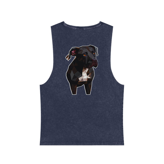 Polygon Style Pop Art Pitbull Tank Top - Pocket & Large Back Print