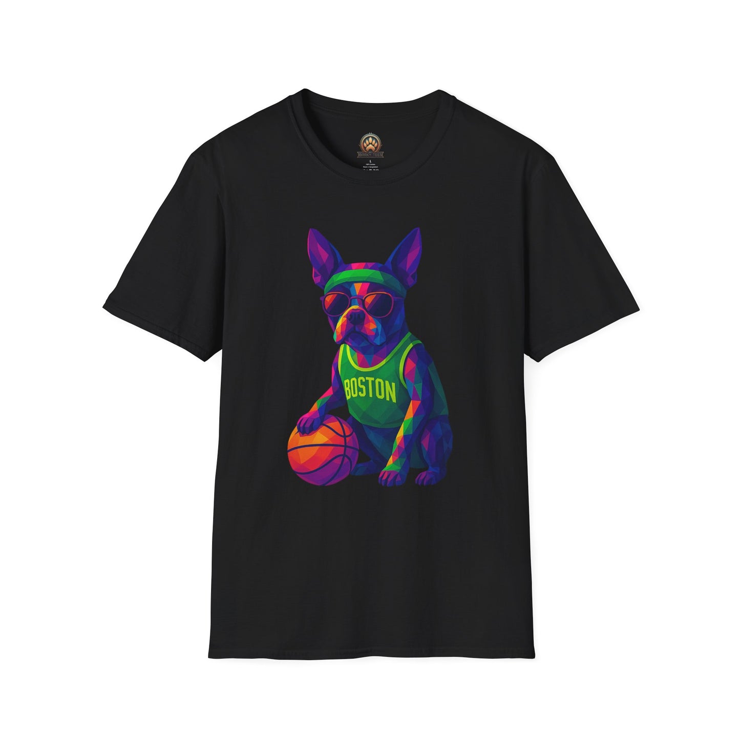 Boston Terrier Basketball Tee - Large Front Print