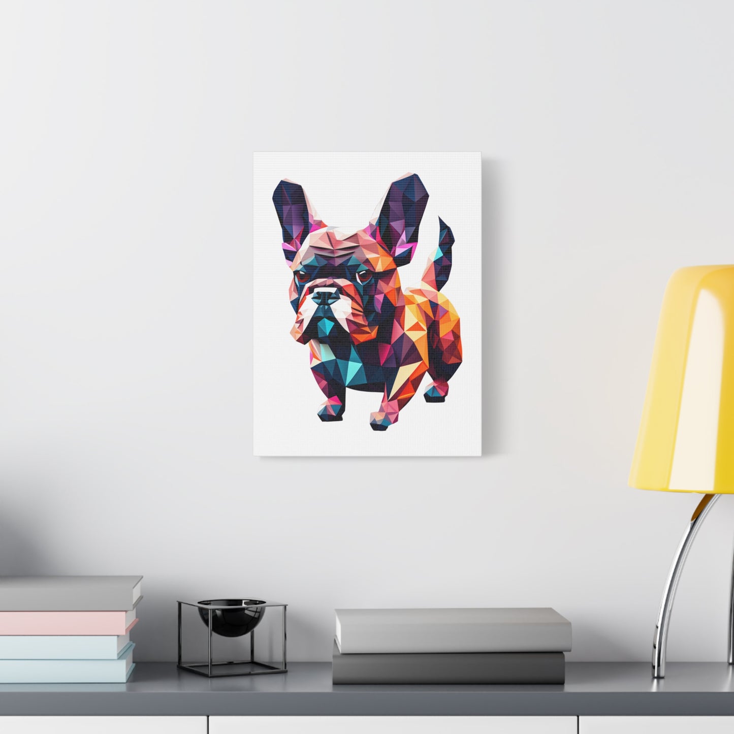 Polygon Style Pop Art French Bulldog Matte Canvas, Stretched, 1.25"