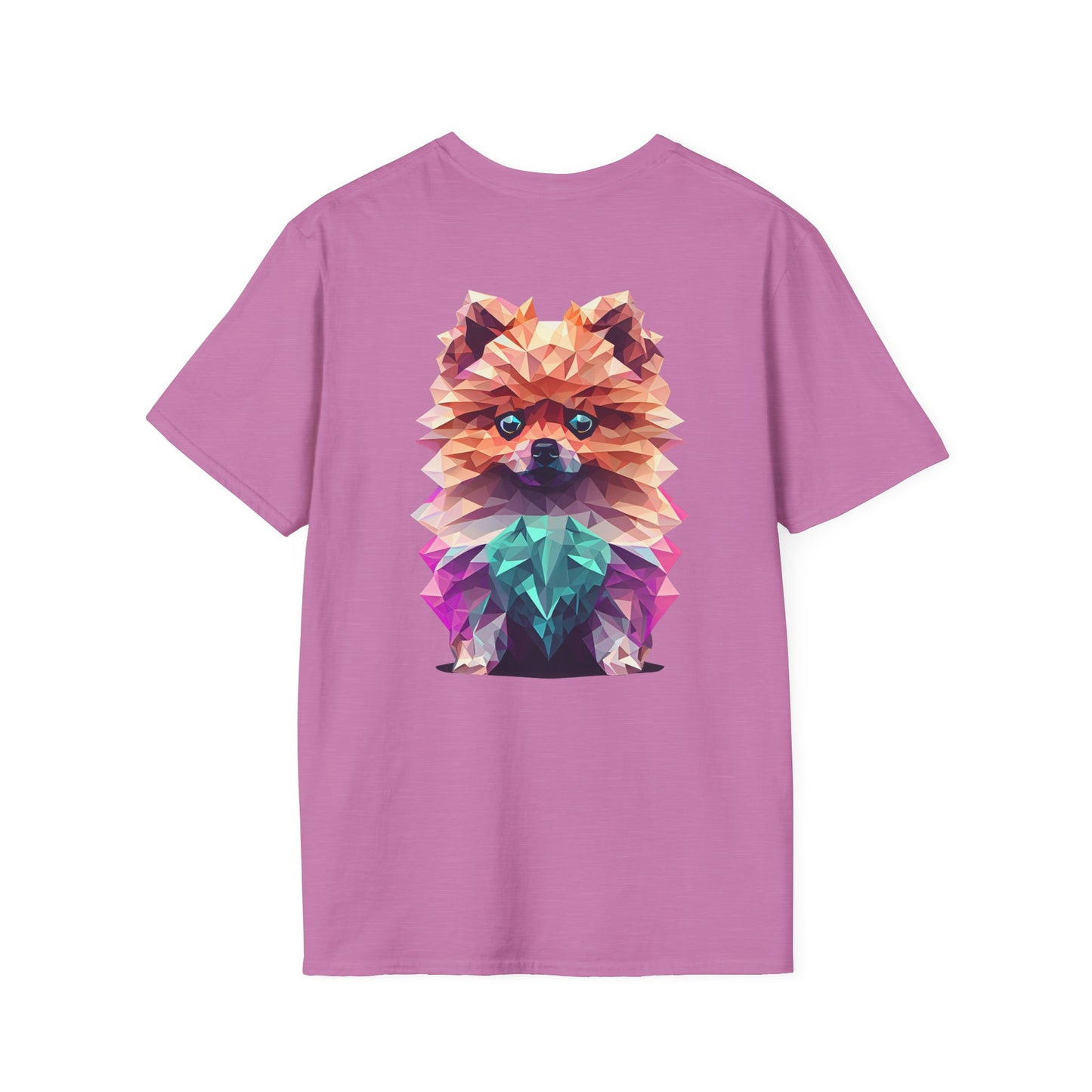Polygon Pomeranian Dog T-Shirt - Pocket & Large Back Print