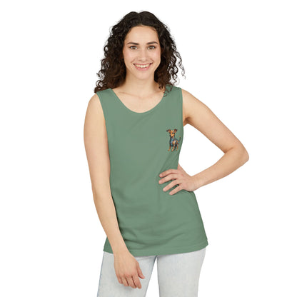 Polygon Style Pop Art Chiweenie Dog Dyed Tank Top - Pocket & Large Back Print