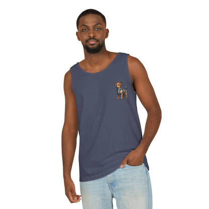 Polygon Style Pop Art Chiweenie Dog Dyed Tank Top - Pocket & Large Back Print