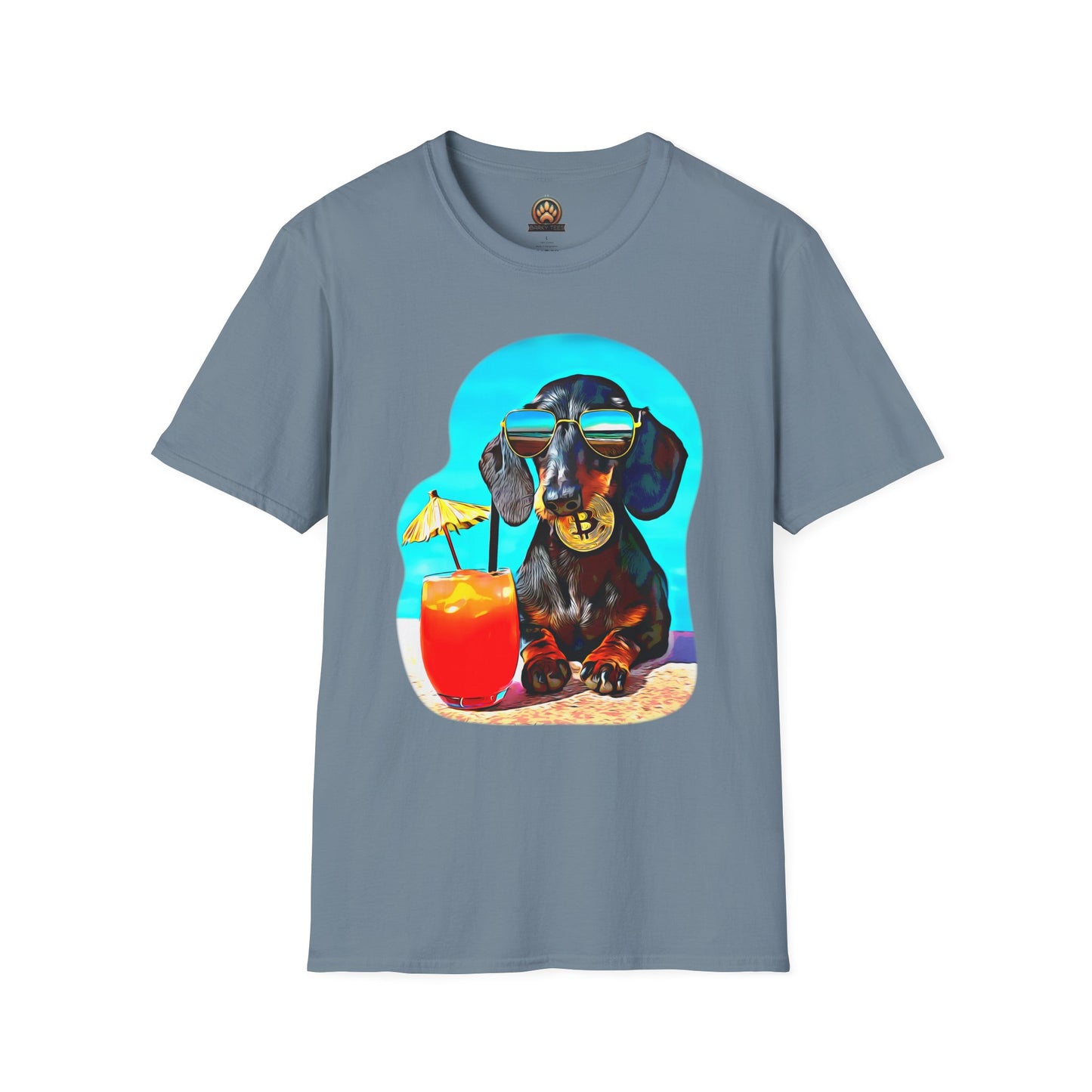 Bitcoin Dachshund Tee - Large Front Print