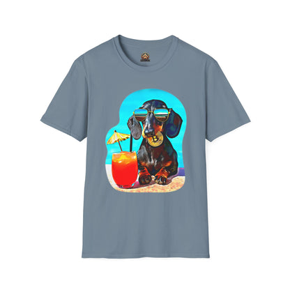Bitcoin Dachshund Tee - Large Front Print